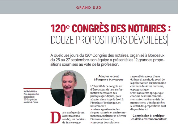 120e CONGRÈS DES NOTAIRES : DOUZE PROPOSITIONS DÉVOILÉES